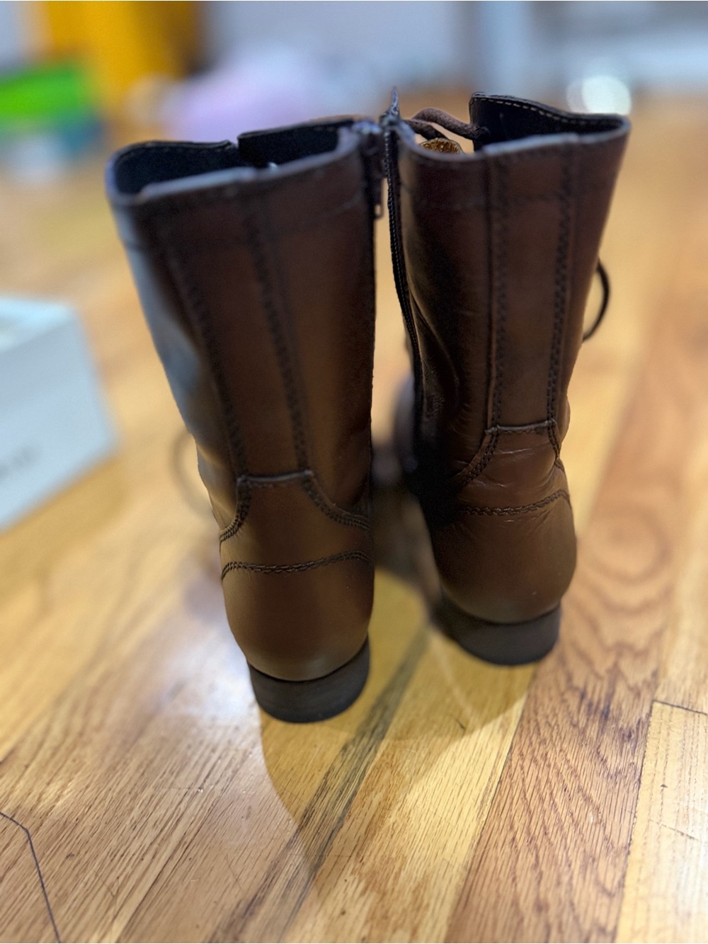 Steve Madden Brown Lace-Up Combat Boots - Picture 6 of 9